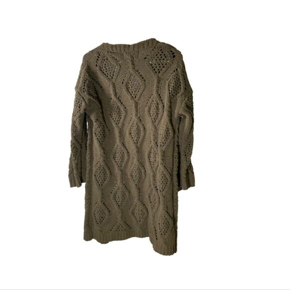 Anthropologie Paper Crane Medium Olive Green Cardigan Sweater - Picture 4 of 4